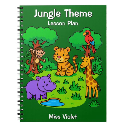 Jungle Theme Lesson Plan Notebook for Preschool  Notizblock (Vorderseite)