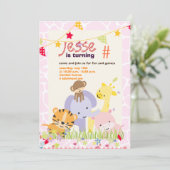 Jungle Theme/Personalisiertes Party/Foto Einladung (Stehend Vorderseite)