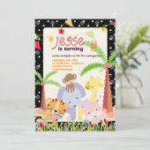 Jungle Theme/Personalisiertes Party/Foto Einladung (Stehend Vorderseite)