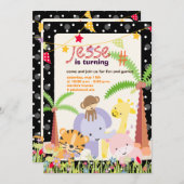 Jungle Theme/Personalisiertes Party/Foto Einladung (Vorne/Hinten)