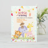 Jungle Theme/Personalisiertes Party/Foto Einladung (Stehend Vorderseite)