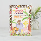 Jungle Theme/Personalisiertes Party/Foto Einladung (Stehend Vorderseite)