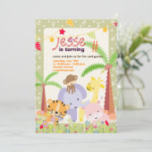 Jungle Theme/Personalisiertes Party/Foto Einladung (Stehend Vorderseite)