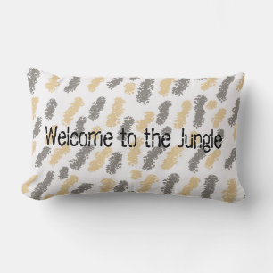 Jungle Theme Taupe Gray Swish Design Lendenkissen