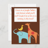 Jungle Themed Custom Baby Dusche Einladung (Vorne/Hinten)