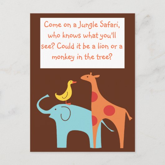 Jungle Themed Custom Baby Dusche Einladung (Vorderseite)