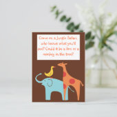 Jungle Themed Custom Baby Dusche Einladung (Stehend Vorderseite)