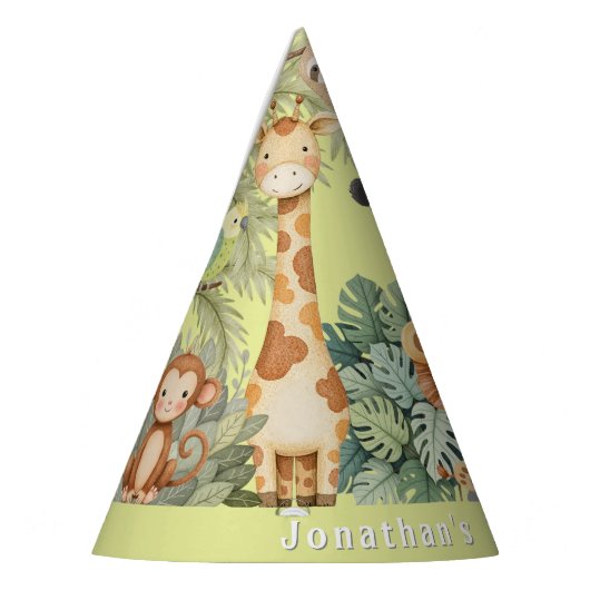 Jungle Tiere 1. Geburtstag Partyhütchen (Links)