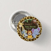 Jungle Tiere auf brauner Giraffe Tierwerbung Button (Vorne & Hinten)