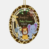 Jungle Tiere auf brauner Giraffe Tierwerbung Keramikornament (Rechts)