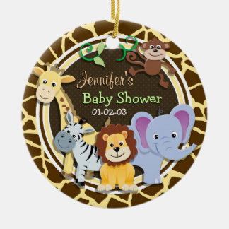 Jungle Tiere auf brauner Giraffe Tierwerbung Keramikornament