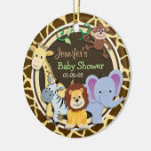 Jungle Tiere auf brauner Giraffe Tierwerbung Keramikornament (Links)