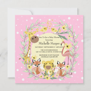 Jungle Tiere Baby Dusche Junge oder Mädchen. Feiertagskarte