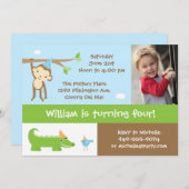 Jungle Tiere Einladung zur Geburtstagsparty (Vorne/Hinten)