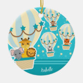 Jungle Tiere Flug in Hot Air Ballon Weihnachten Keramik Ornament (Vorne)