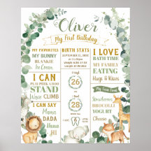 Jungle Tiere Geburtstag Meilenstein Geburtsstunde 