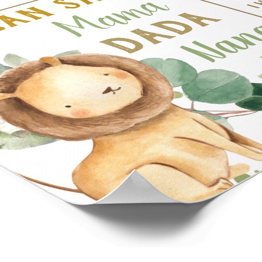 Jungle Tiere Geburtstag Meilenstein Geburtsstunde Poster (Ecke)