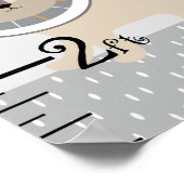 Jungle Tiere Gray Growth Chart Behielt auf 8x44! Poster (Ecke)