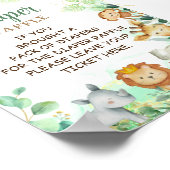 Jungle Tiere Green Boho Diaper Raffle Game-Zeichen Poster (Ecke)