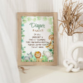 Jungle Tiere Green Boho Diaper Raffle Game-Zeichen Poster