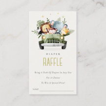 Jungle Tiere in Auto Diaper Raffle Baby Dusche