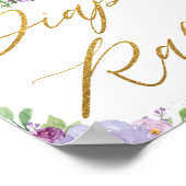 Jungle Tiere Lila Flora Diaper Raffle-Zeichen Poster (Ecke)