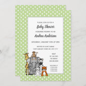 Jungle-Tiere-neutrale Babydusche Einladung (Vorne/Hinten)