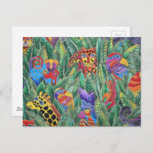 JUNGLE TIERE POSTKARTE (Vorne/Hinten)