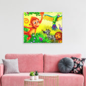 Jungle-Tiere Riesengebirge Leinwand Kinderschlafzi (Insitu (Wohnzimmer))