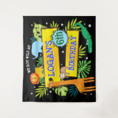 JUNGLE TIERE SAFARI ZOO Birthday BANNER SIGN Wandteppich (Vorderseite)