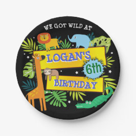 JUNGLE TIERE SAFARI ZOO Geburtstagspapier Pappteller