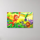Jungle Tiere Spaß Leinwand Kinderschlafzimmerprint (Vorderseite)