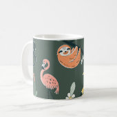 Jungle Tiere Vintag Flora Fauna Kaffeetasse (Vorderseite Links)