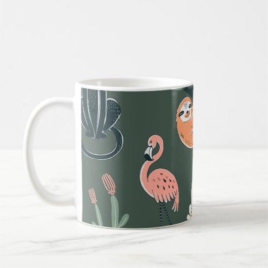 Jungle Tiere Vintag Flora Fauna Kaffeetasse (Links)
