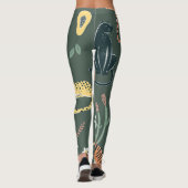 Jungle Tiere Vintag Flora Fauna Leggings (Rückseite)