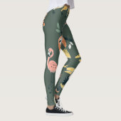Jungle Tiere Vintag Flora Fauna Leggings (Rechts)