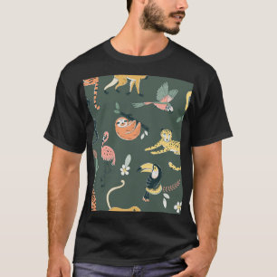 Jungle Tiere Vintag Flora Fauna T-Shirt