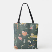 Jungle Tiere Vintag Flora Fauna Tasche (Rückseite)