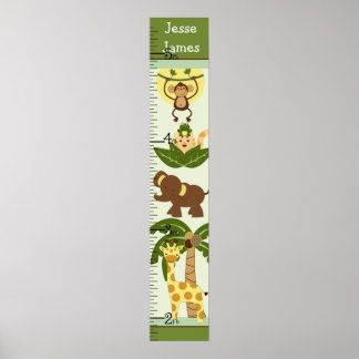 Jungle Tiere Wachstumsdiagramm Behalten auf 8x44! Poster