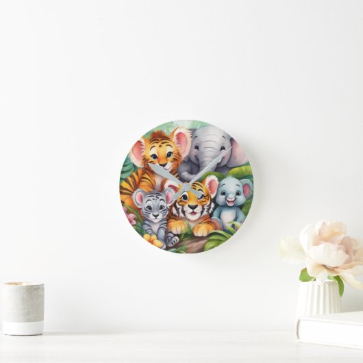 Jungle Tiere Wall Uhr für Kinder (Zuhause)