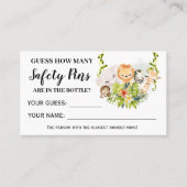 Jungle Tiere Wie viele Sicherheits-Buttone Kinders Platzkarte (Vorderseite)