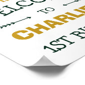 Jungle Tiere WILL ONE Tropical Birthday Willkommen Poster (Ecke)