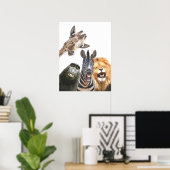 Jungle-Tierfreunde lustiges Portrait Poster (Heimbüro)