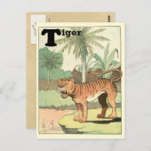 Jungle Tiger Animal Alphabet Postkarte (Vorne/Hinten)
