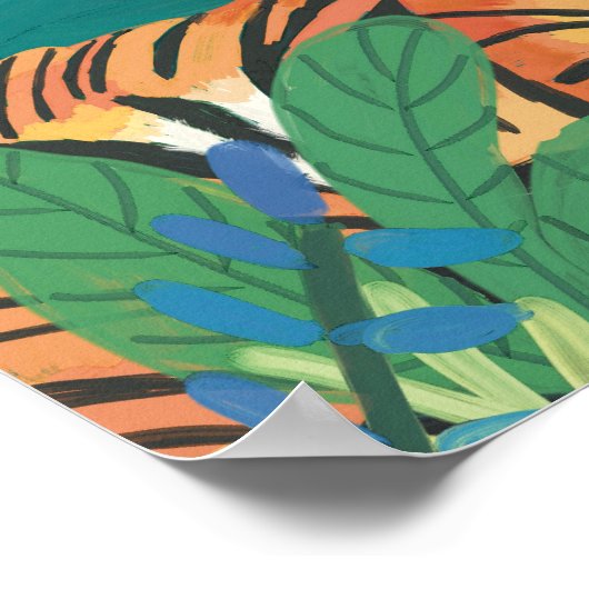 Jungle Tiger Art Print Poster (Ecke)