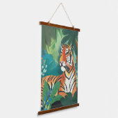 Jungle Tiger Art Print Wandteppich Mit Holzrahmen (Gewinkelt)