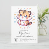 Jungle Tiger Baby Dusche Einladung (Stehend Vorderseite)