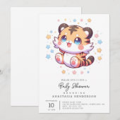 Jungle Tiger Baby Dusche Einladung (Vorne/Hinten)