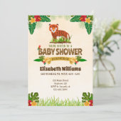 Jungle Tiger Baby Dusche Einladung (Stehend Vorderseite)