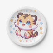 Jungle Tiger Baby Dusche Pappteller (Vorderseite)
